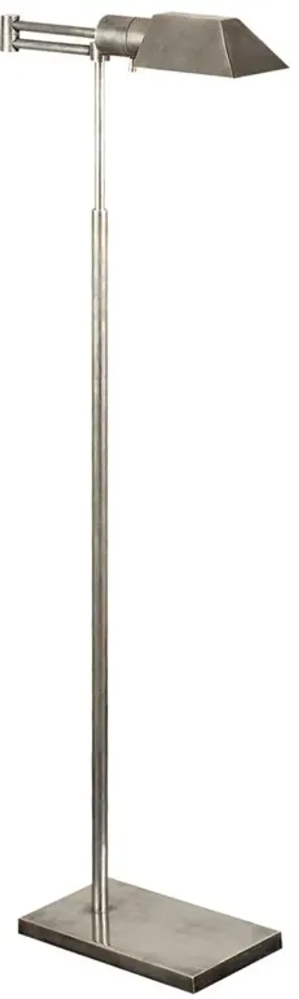 Visual Comfort Studio Modern Classic Antique Nickel Metal Swing Arm Floor Lamp