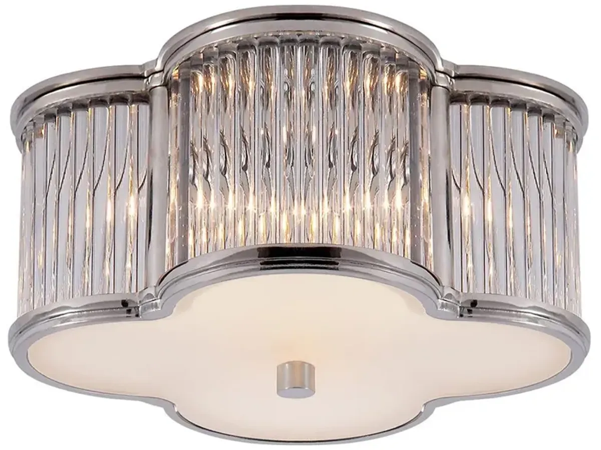 Visual Comfort Basil Regency Polished Nickel Clear Glass Flush Mount - Small