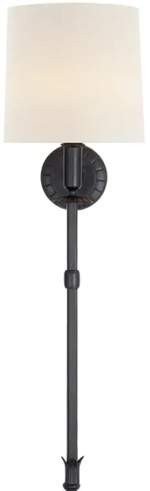 Visual Comfort Michel French Country Aged Iron Linen Wallchiere Sconce