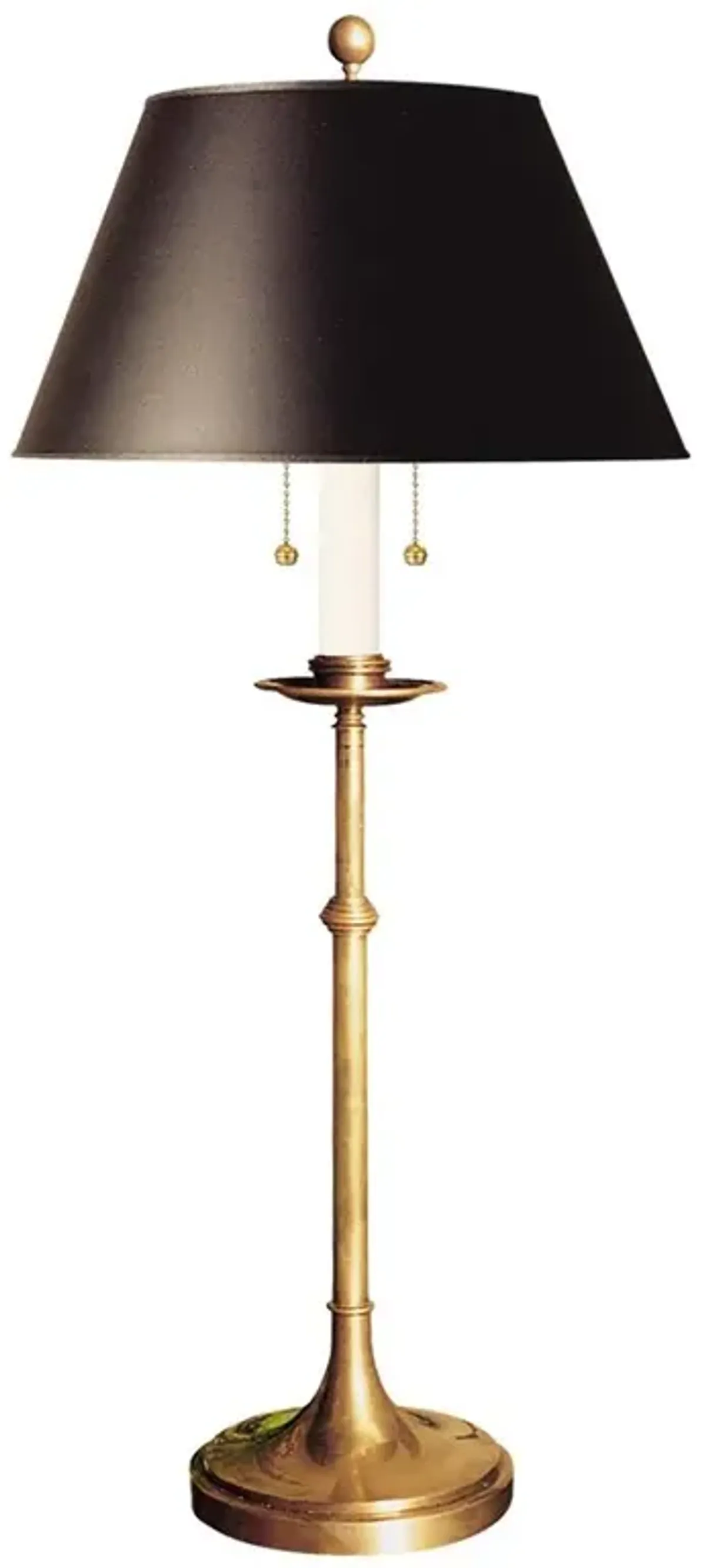 Visual Comfort Dorchester Regency Burnished Brass Black Shade Table Lamp