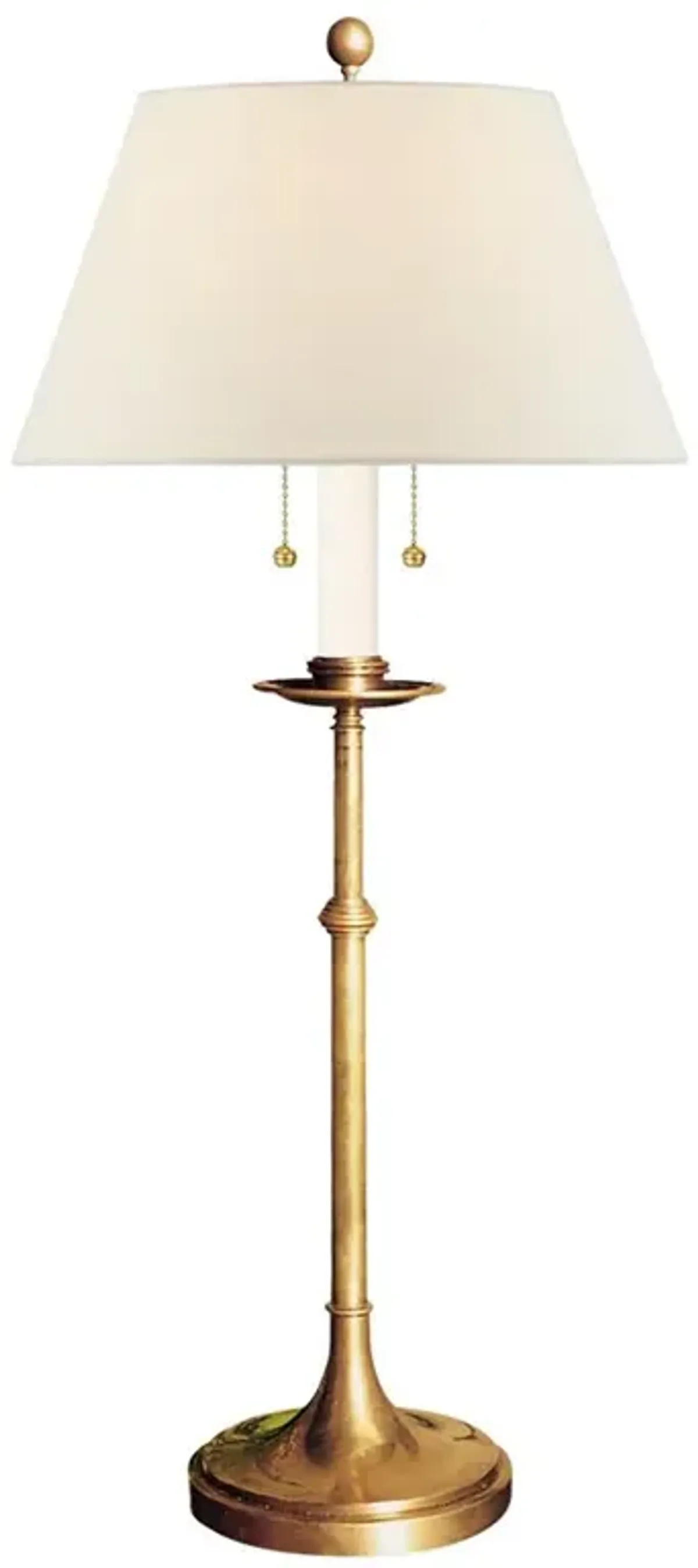 Visual Comfort Dorchester Regency Burnished Brass Linen Shade Table Lamp