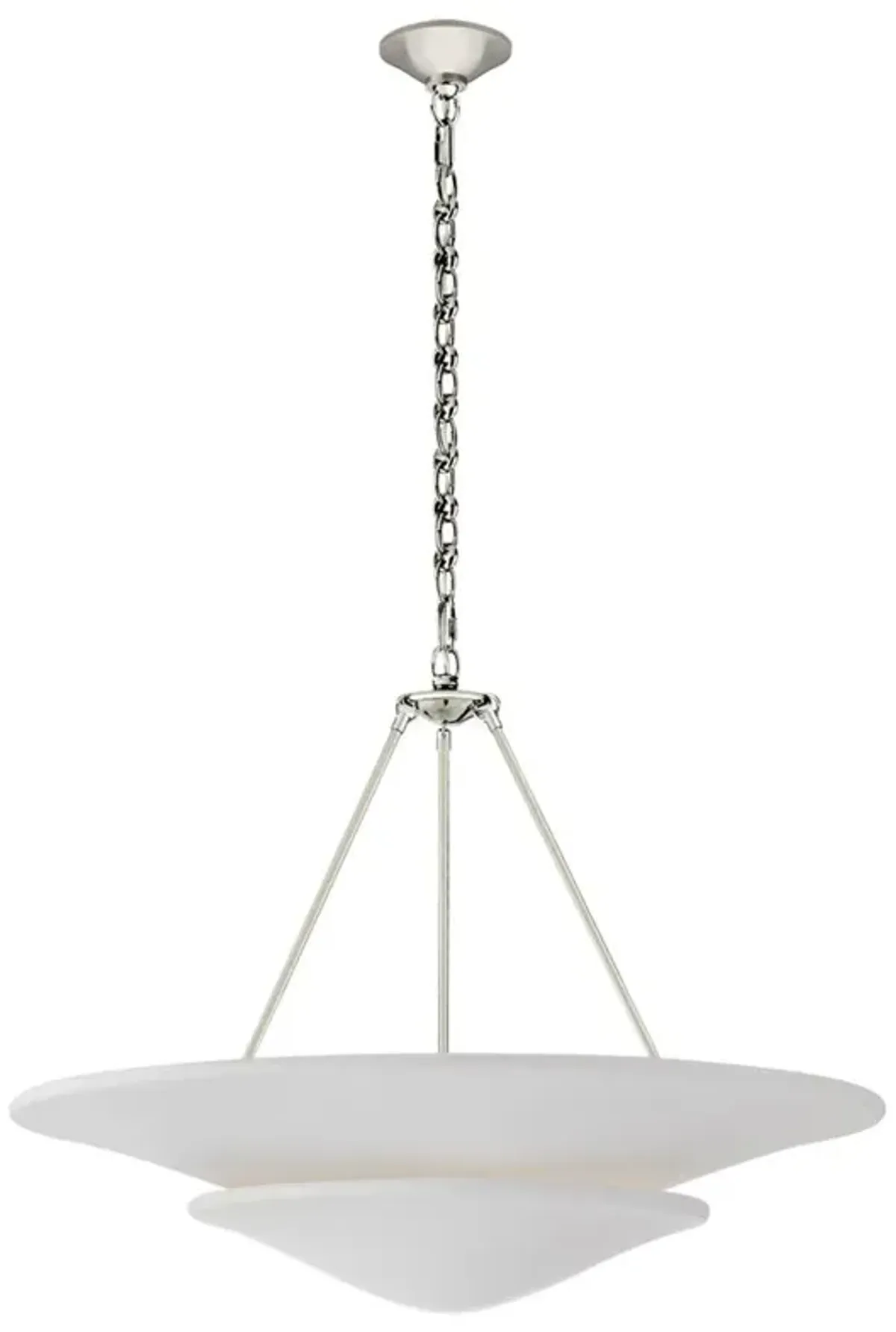 Visual Comfort Mollino Mid Century Polished Nickel 2 Tier Chandelier - Large