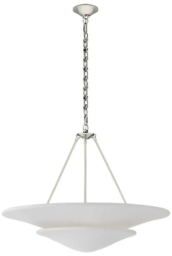Visual Comfort Mollino Mid Century Polished Nickel 2 Tier Chandelier - Large