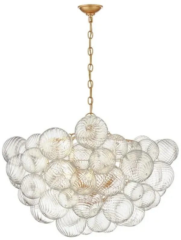 Visual Comfort Talia Modern Classic Gild Metal Swirled Glass Chandelier - Large