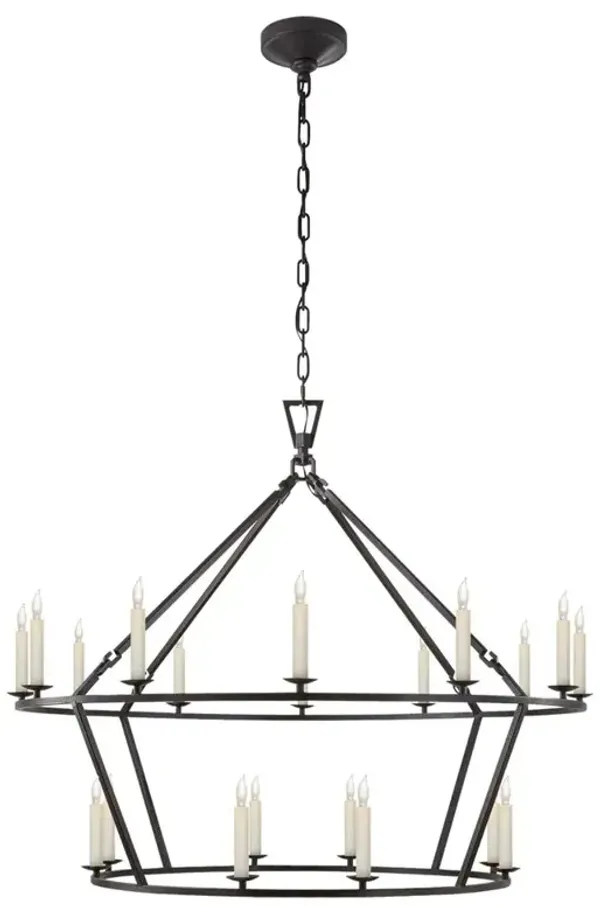 Visual Comfort Darlana Modern Classic Aged Iron 2 Tier Chandelier - Medium
