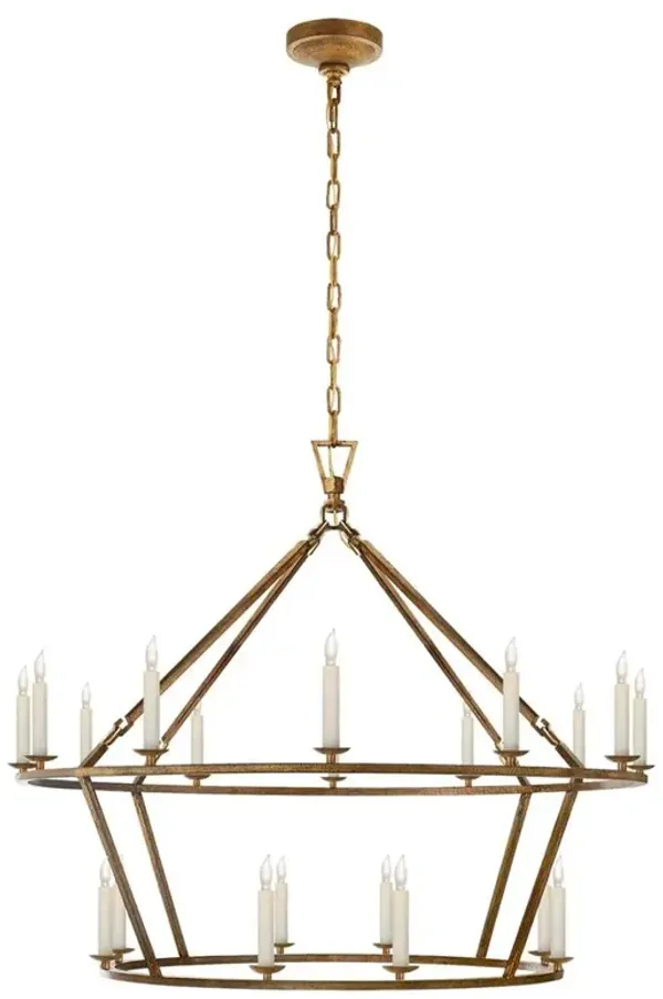 Visual Comfort Darlana Modern Classic Gilded Iron 2 Tier Chandelier - Medium