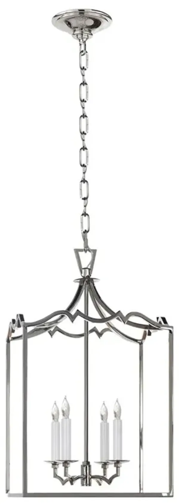 Visual Comfort Darlana Modern Polished Nickel Fancy Lantern Pendant - Small
