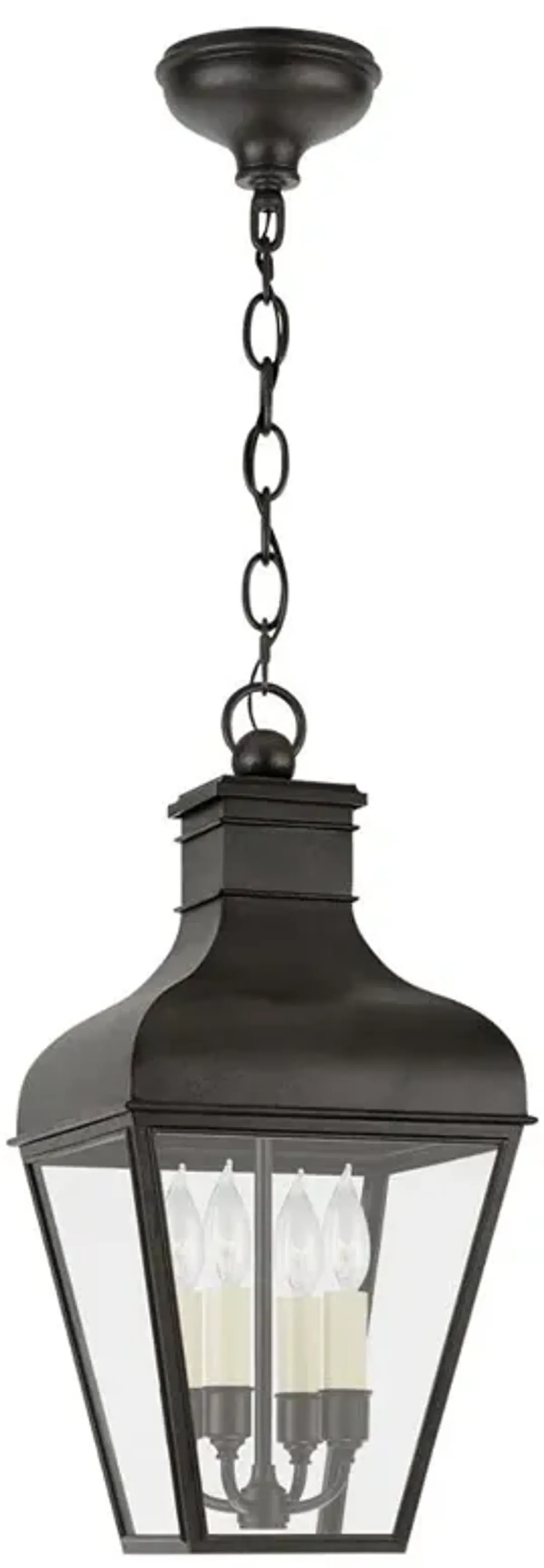 Visual Comfort Fremont French Black Rust Iron Outdoor Hanging Lantern - Medium