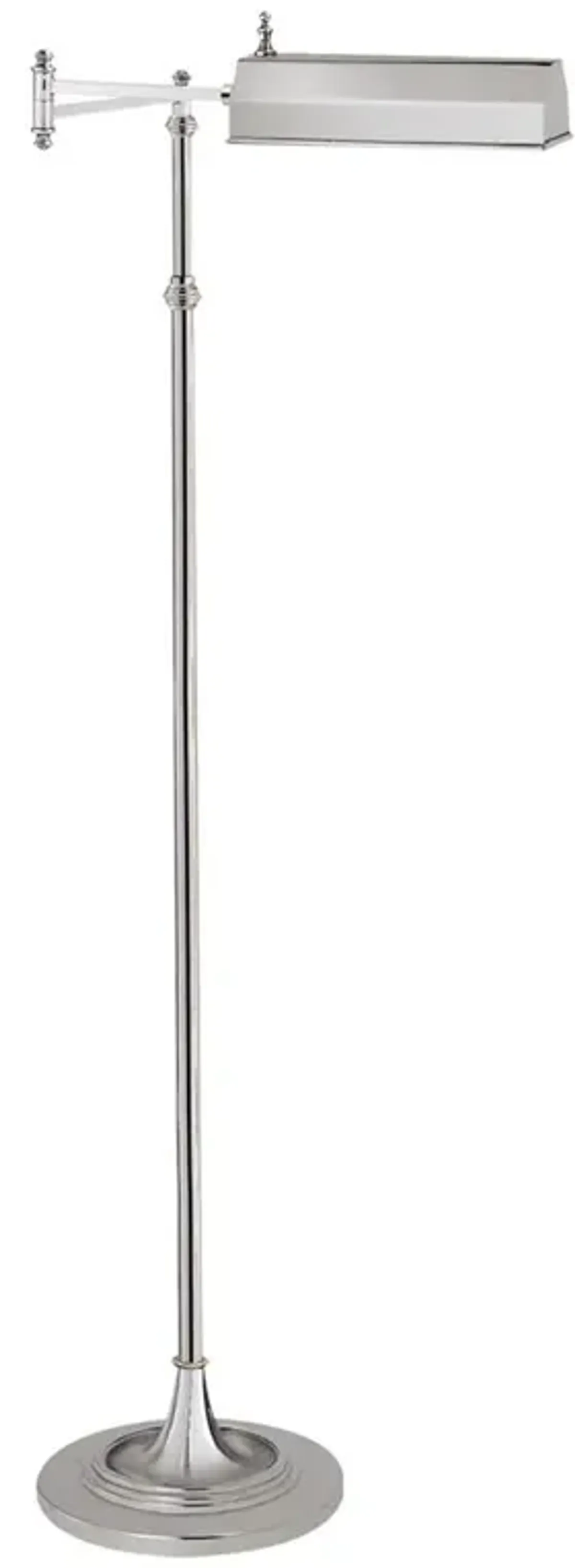 Visual Comfort Dorchester Regency Polished Nickel Pharmacy Swing Arm Floor Lamp
