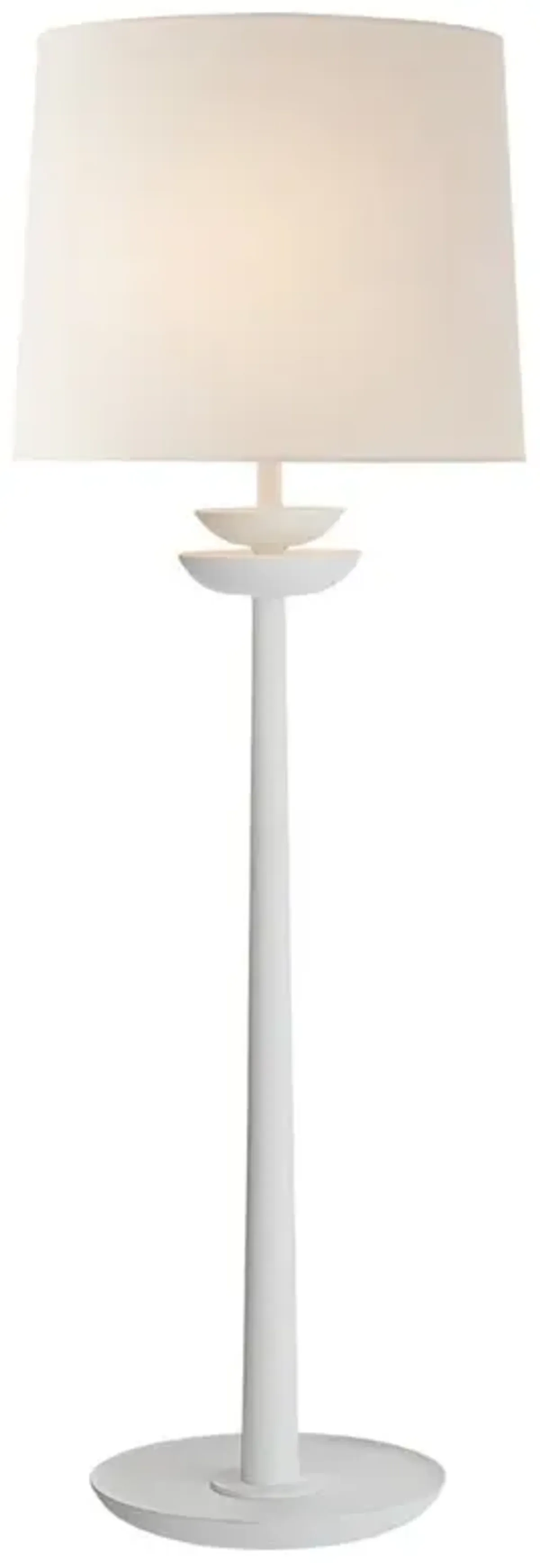 Visual Comfort Beaumont Modern Matte White Linen Shade Buffet Table Lamp