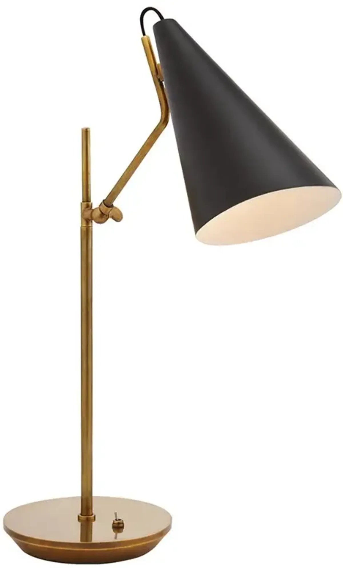 Visual Comfort Clemente Mid Century Antique Brass Black Metal Table Lamp