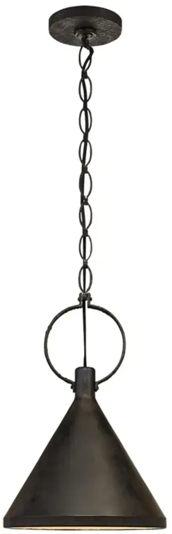Visual Comfort Limoges Industrial Natural Rust Aged Iron Shade Pendant - Medium