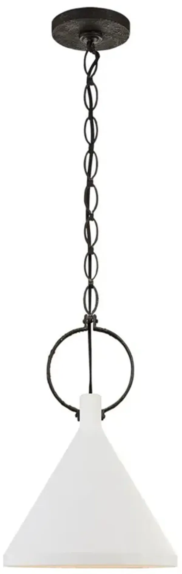 Visual Comfort Limoges Natural Rust  Plaster White Shade Pendant - Medium