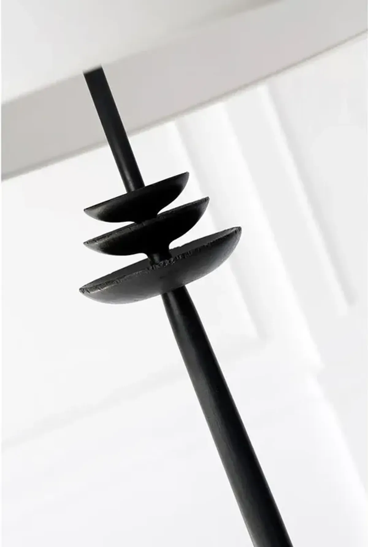 Visual Comfort Beaumont Modern Aged Iron Linen Shade Floor Lamp