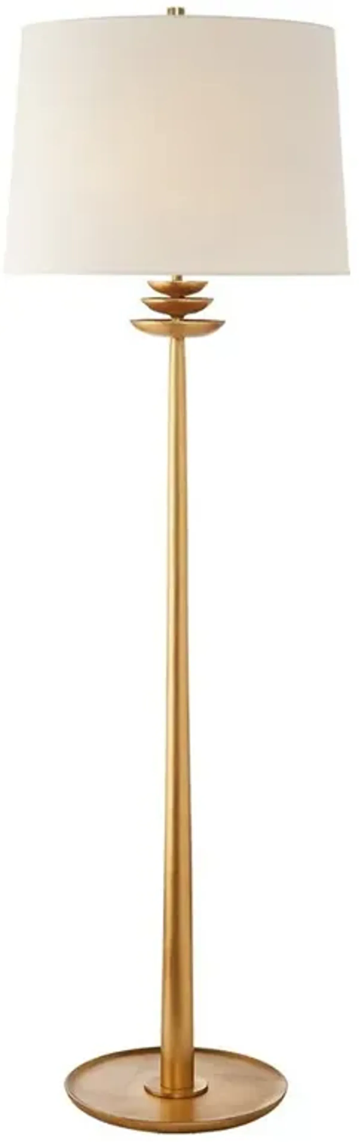 Visual Comfort Beaumont Modern Gild Linen Shade Floor Lamp