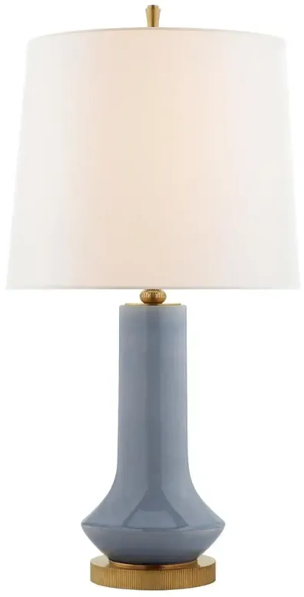 Visual Comfort Luisa French Country Polar Blue Ceramic Linen Shade Table Lamp