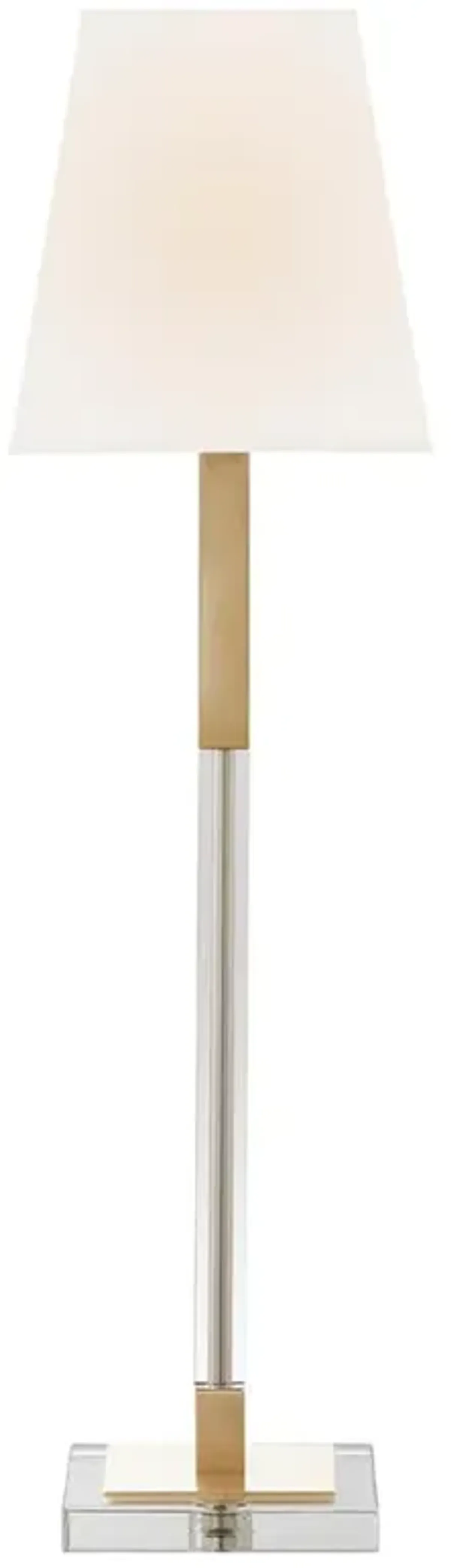 Visual Comfort Reagan Mid Century Modern Antique Brass Metal Square Buffet Lamp