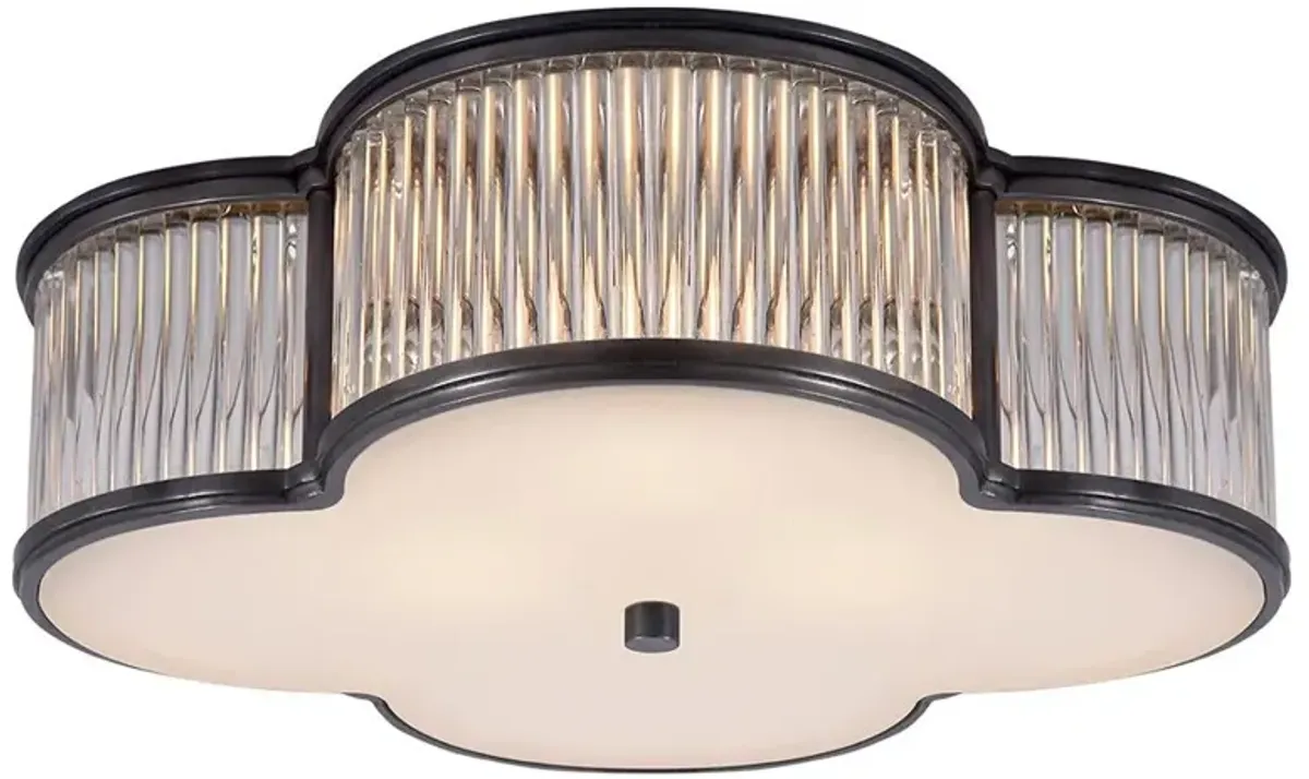 Visual Comfort Basil Regency Gun Metal Clear Glass Flush Mount - Large