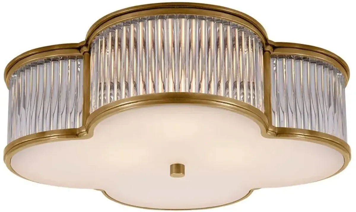 Visual Comfort Basil Regency Natural Brass Clear Glass Flush Mount - Large