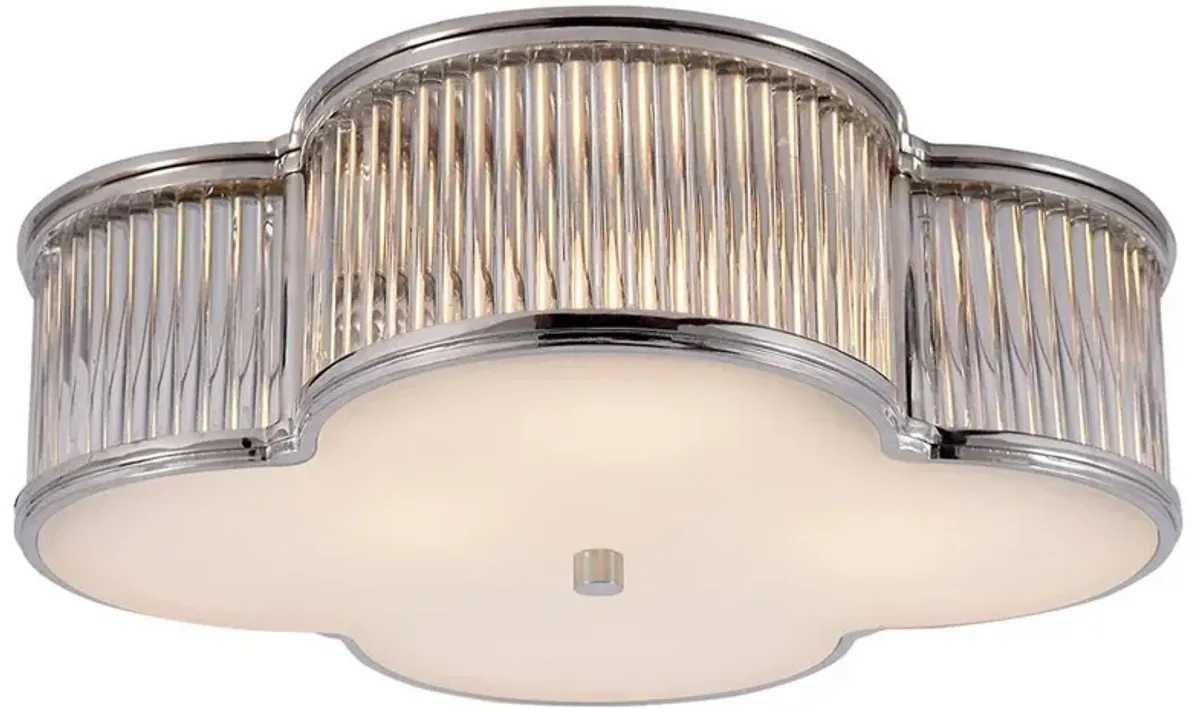 Visual Comfort Basil Regency Polished Nickel Clear Glass Flush Mount - Large