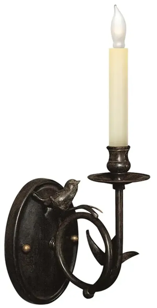 Visual Comfort Perching Bird French Country Hand Painted Rust Finish Sconce