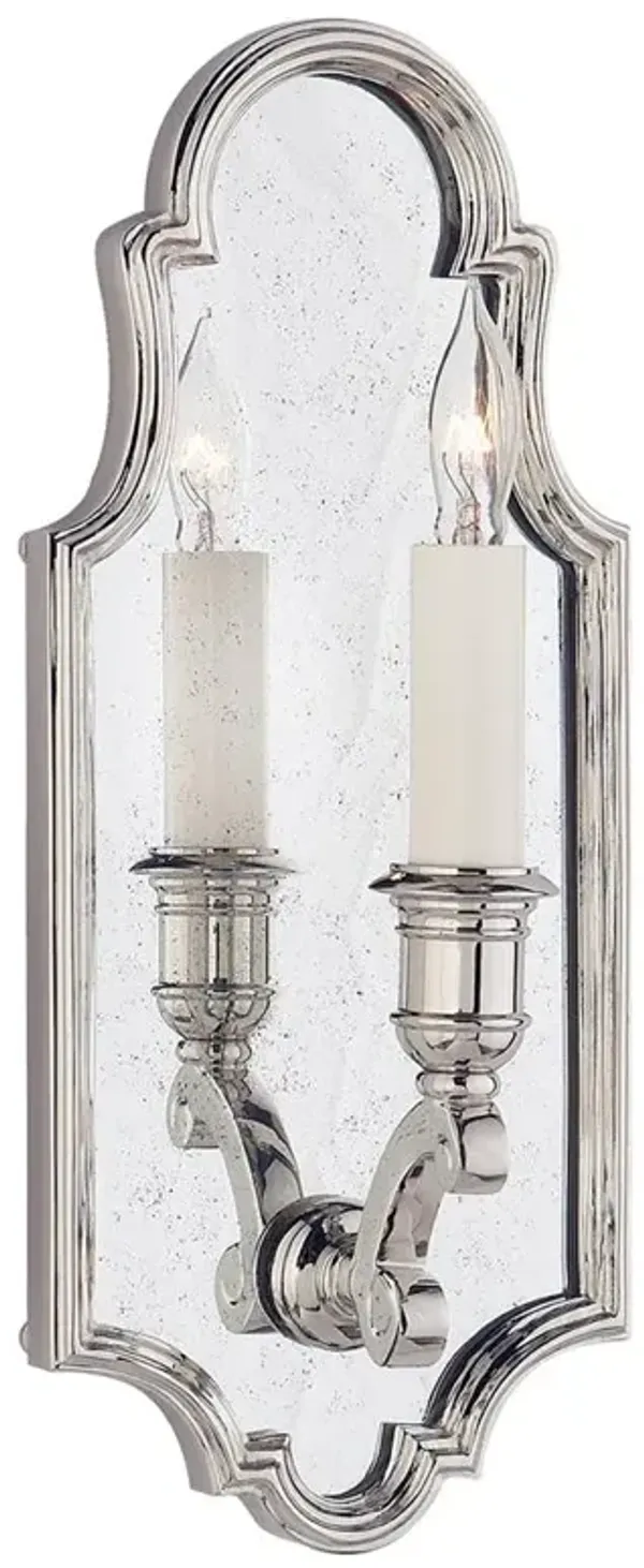 Visual Comfort Sussex French Polished Nickel Metal  Mirror Framed Sconce - Small