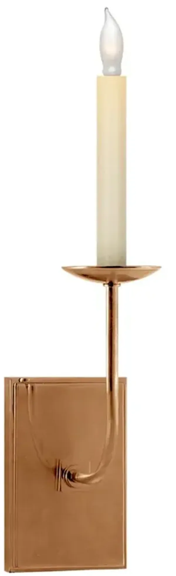 Visual Comfort TT Regency Antique Brass Single Candle Wall Light Sconce