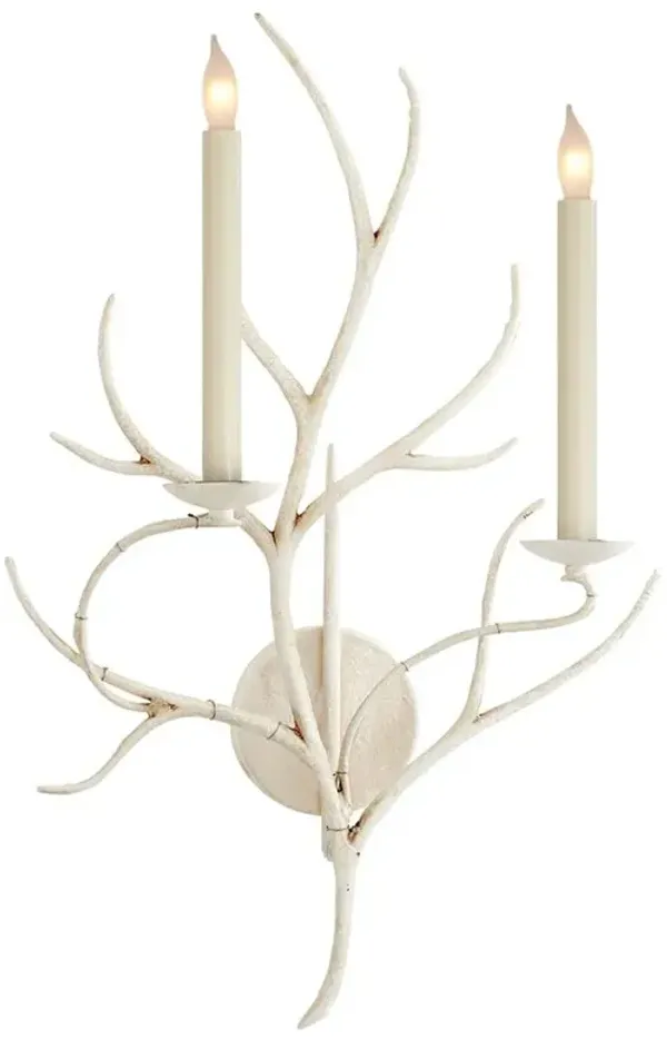 Visual Comfort Branch Rustic Lodge Old White Sconce