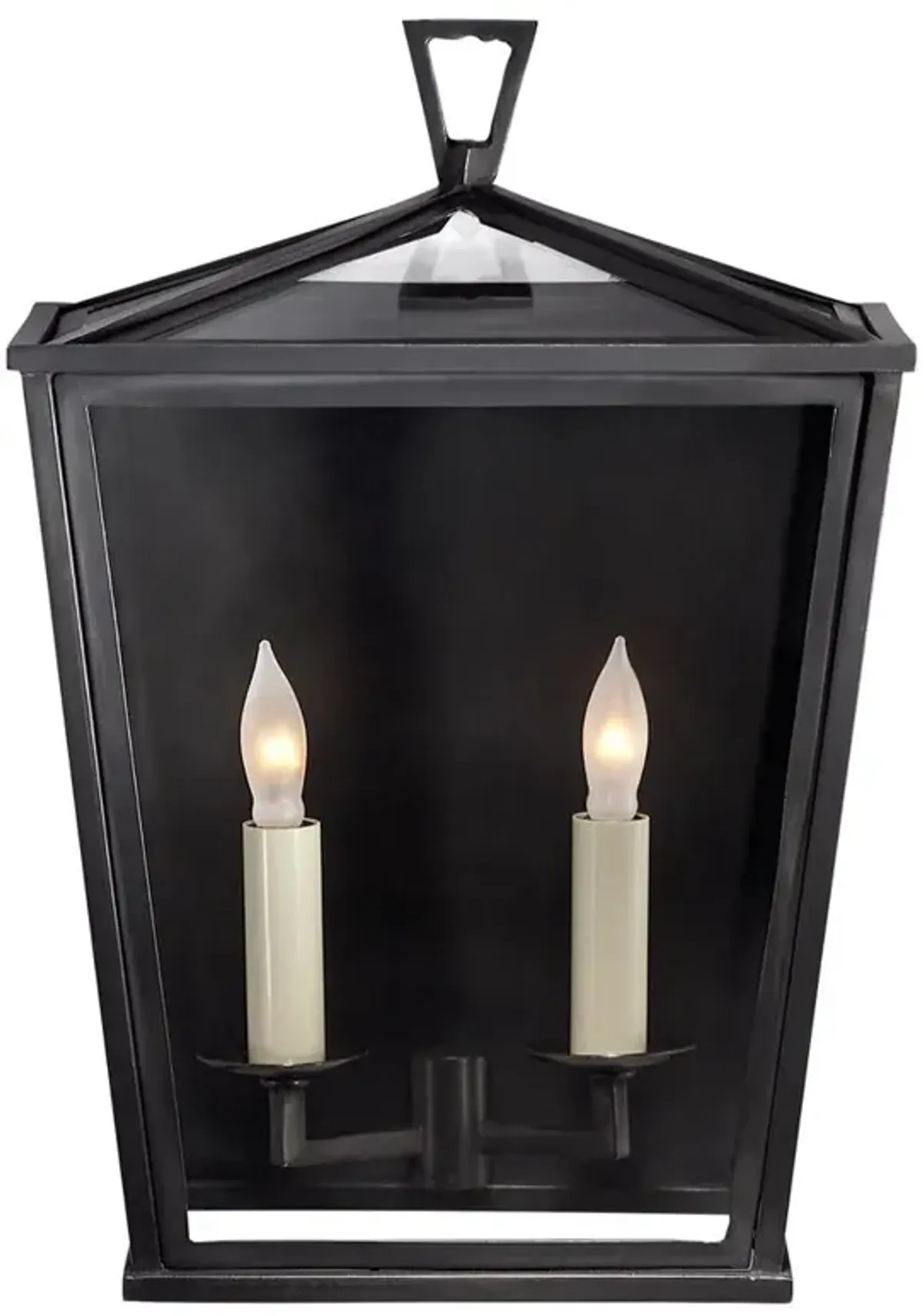 Visual Comfort Darlana Modern Bronze Metal Flush Mount Outdoor Sconce - Small