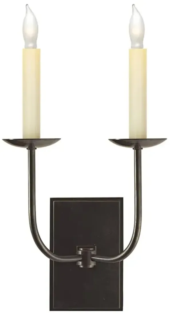 Visual Comfort TT Hollywood Regency Bronze Double Candle Wall Light Sconce