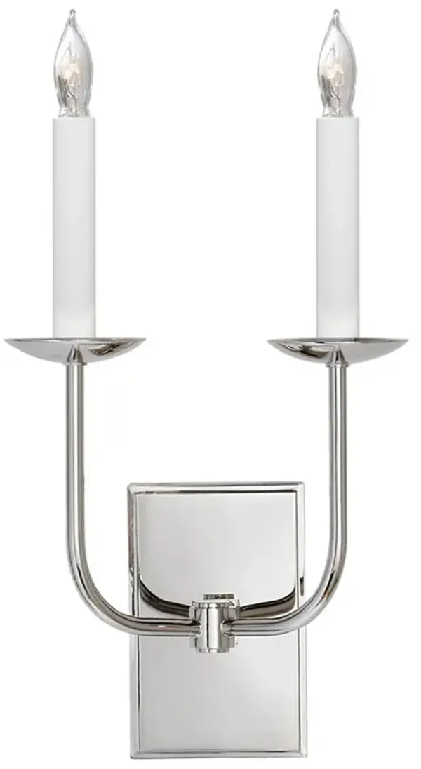 Visual Comfort TT Regency Polished Nickel Double Candle Wall Light Sconce