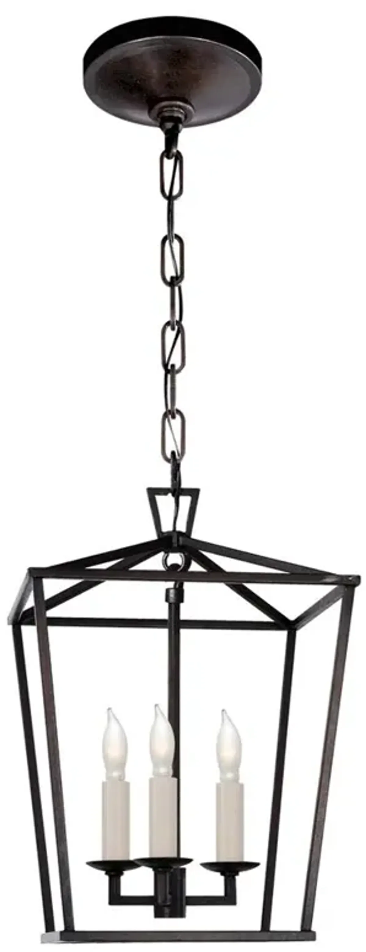 Visual Comfort Darlana Modern Classic Aged Iron Lantern Pendant - Mini