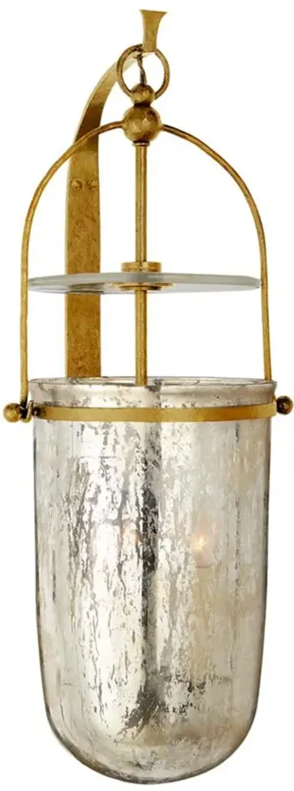 Visual Comfort Lorford French Country Gilded Iron Mercury Glass Armed Sconce