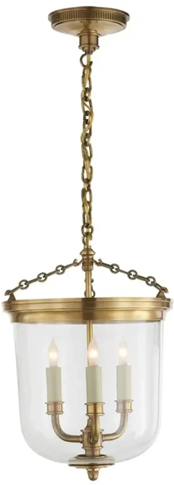 Visual Comfort Merchant French Country Antique Brass Glass Lantern Pendant