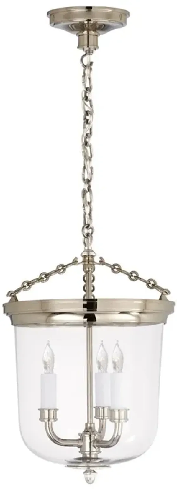 Visual Comfort Merchant French Country Polished Nickel Glass Lantern Pendant