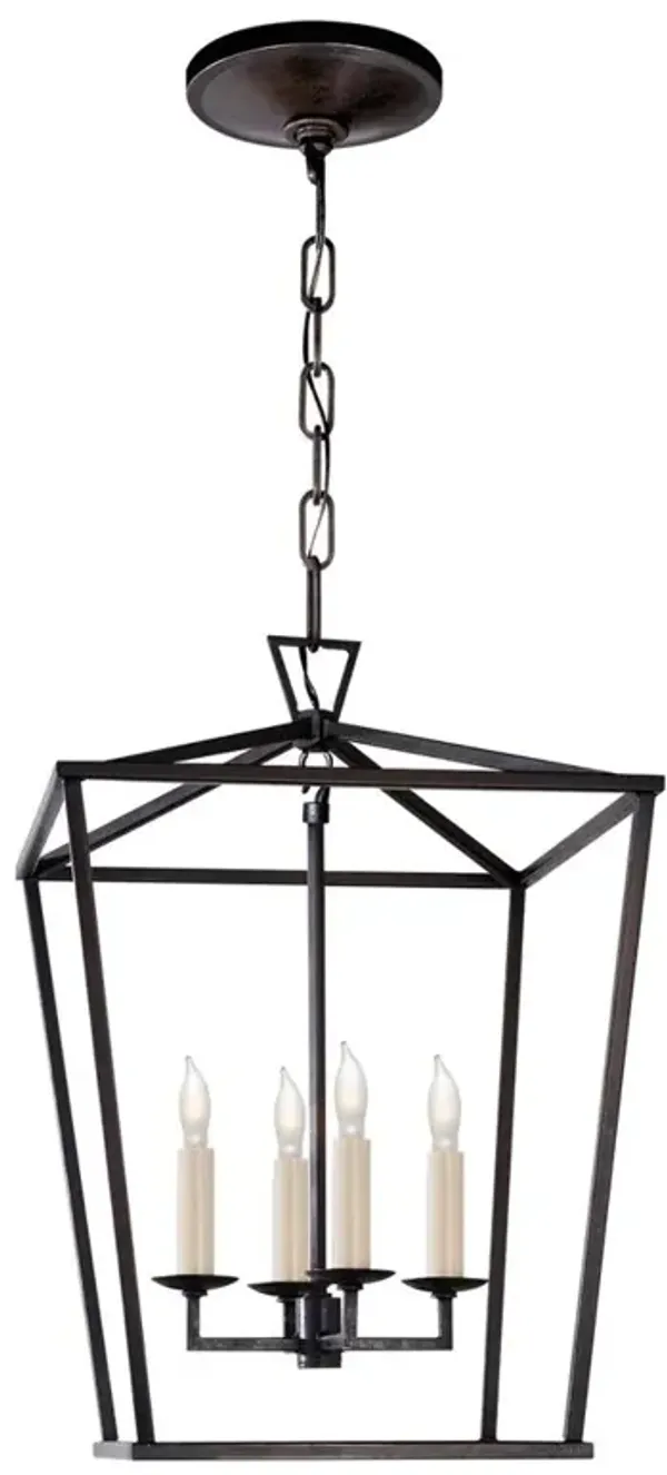 Visual Comfort Darlana Modern Classic Aged Iron Lantern Pendant - Small