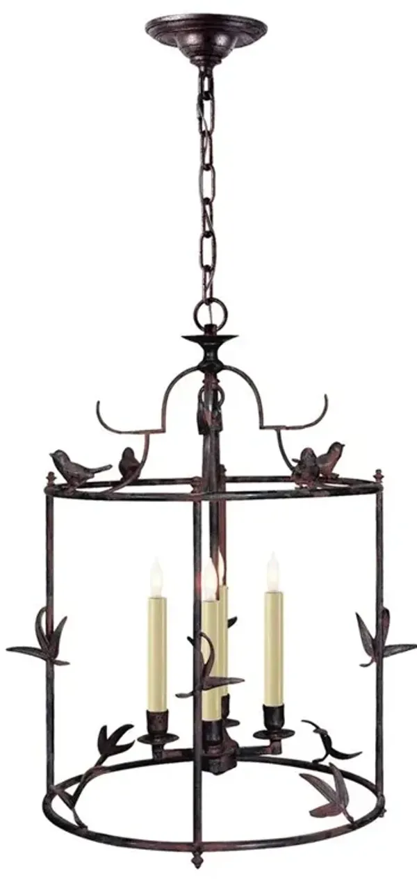 Visual Comfort Diego French Rust Iron Metal Perching Bird Pendant - Grande