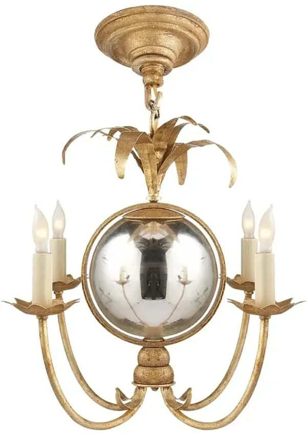 Visual Comfort Gramercy French Country Gilded Iron Mini Chandelier