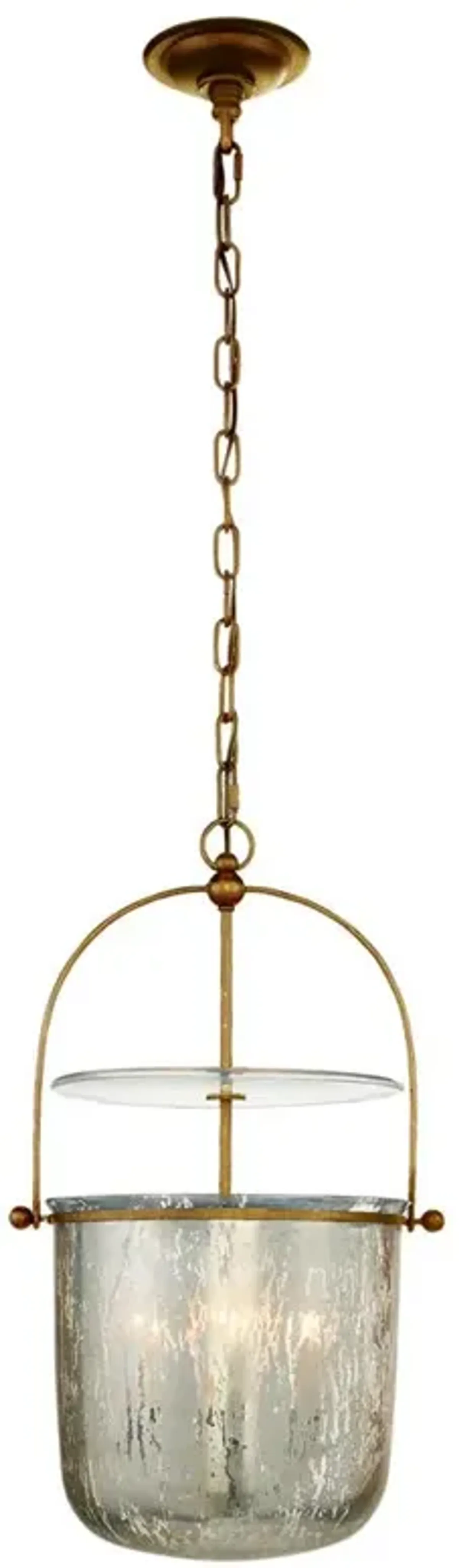 Visual Comfort Lorford French Gilded Iron Mercury Glass Bell Pendant - Small