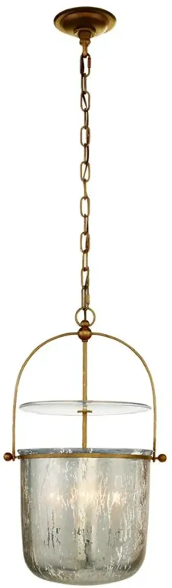 Visual Comfort Lorford French Gilded Iron Mercury Glass Bell Pendant - Small