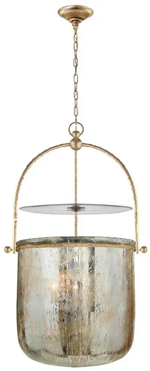 Visual Comfort Lorford French Gilded Iron Mercury Glass Bell Pendant - Medium