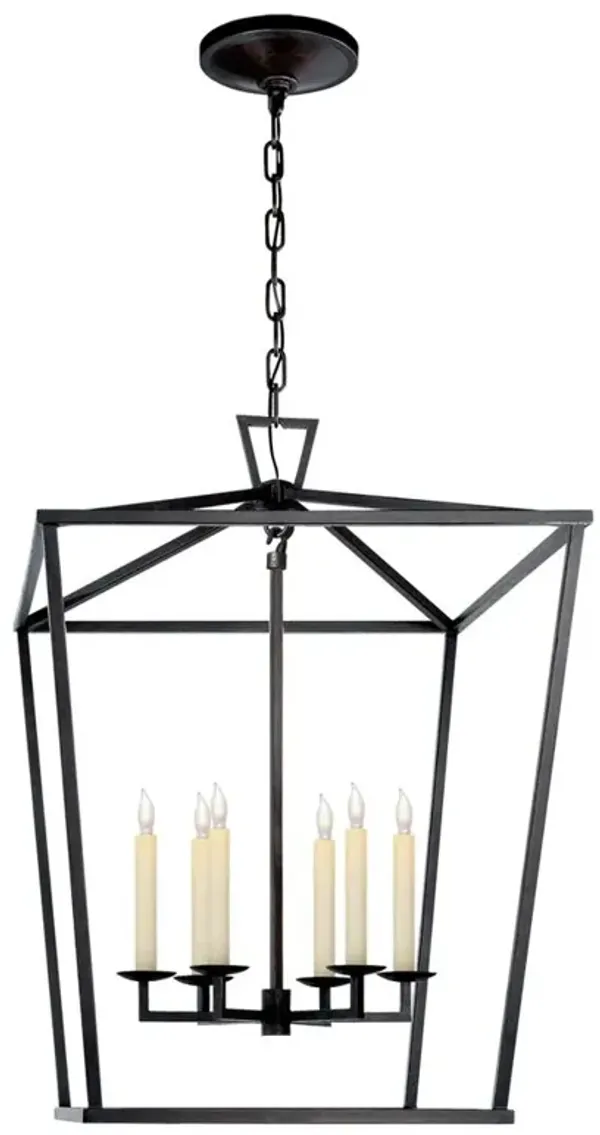 Visual Comfort Darlana Modern Classic Aged Iron Lantern Pendant - Large
