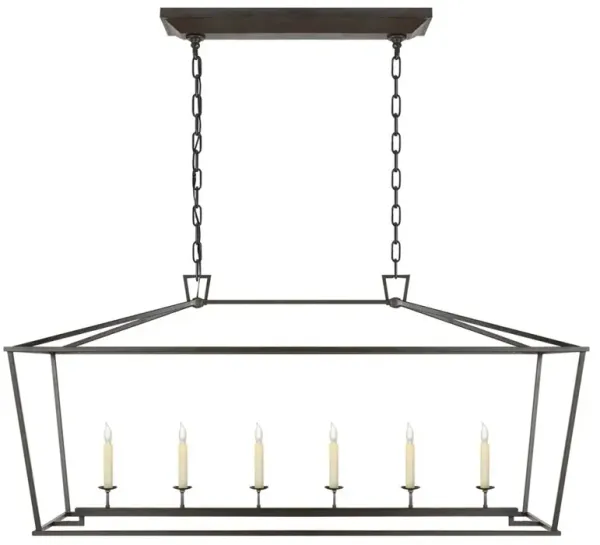 Visual Comfort Darlana Modern Classic Aged Iron Linear Pendant - Large