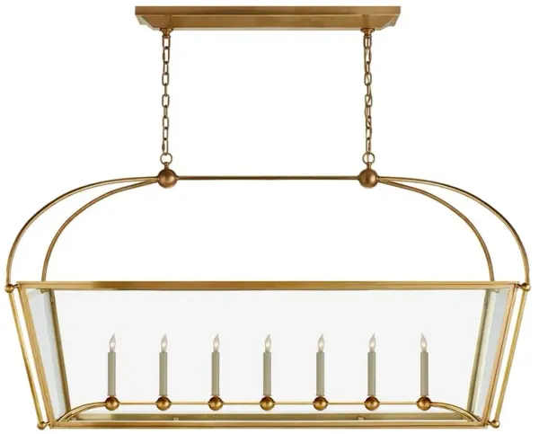 Visual Comfort Riverside Modern Classic Antique Brass Metal Linear Pendant