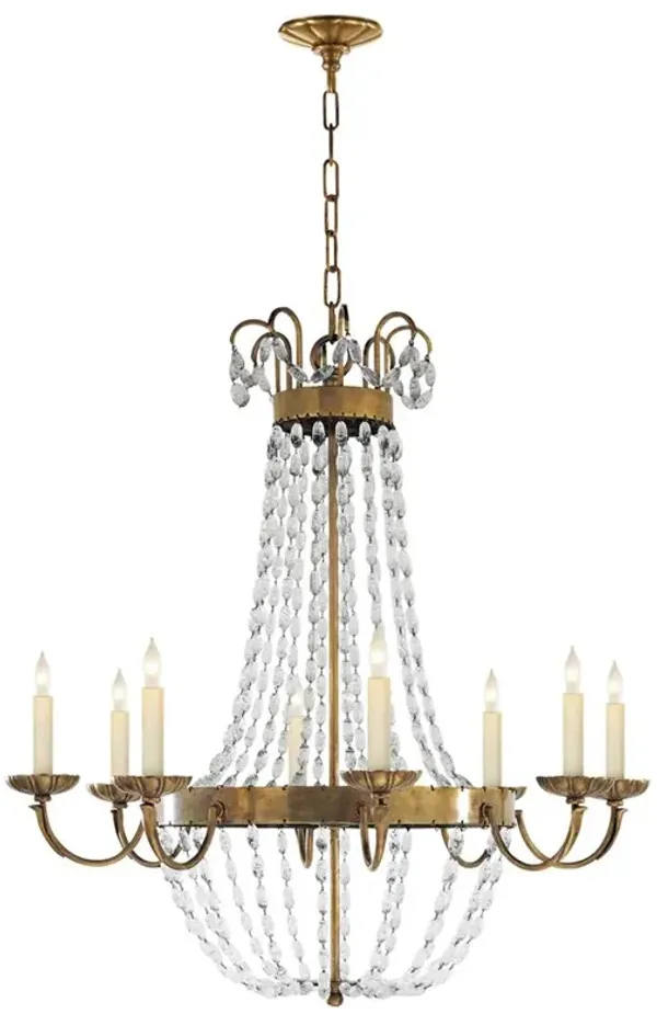 Visual Comfort Paris Flea Market Regency Antique Brass Chandelier - Large