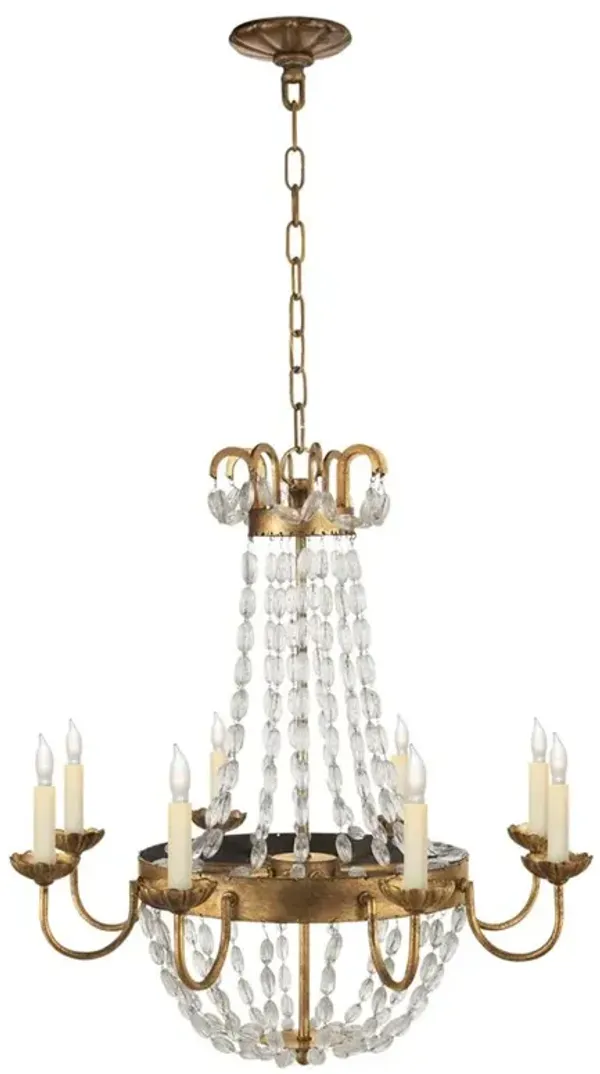 Visual Comfort Paris Flea Market Regency Gilded Iron Chandelier - Medium