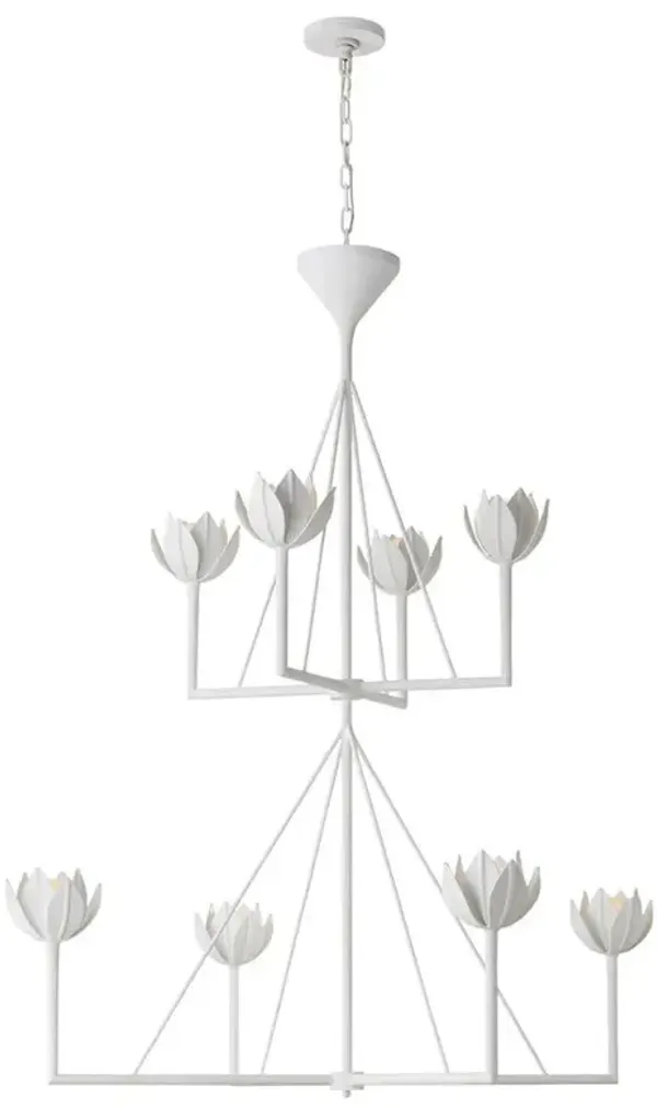 Visual Comfort Alberto Regency Plaster White 2 Tier Chandelier - Large