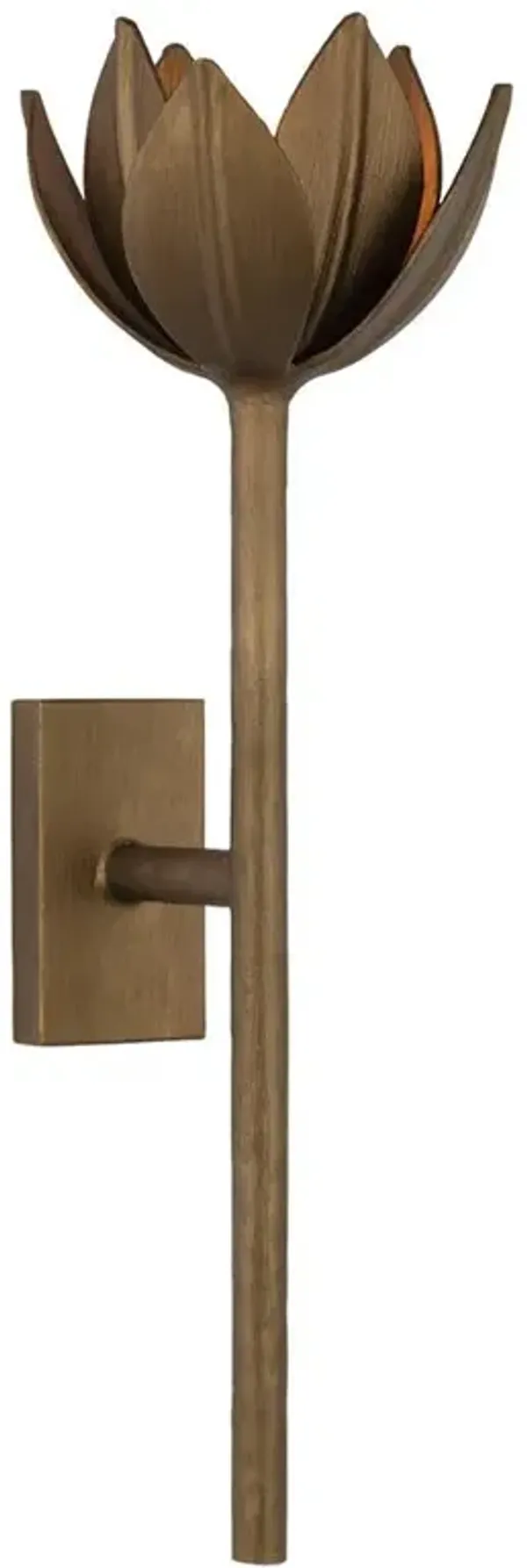 Visual Comfort Alberto Regency Antique Bronze Leaf Sconce - Medium