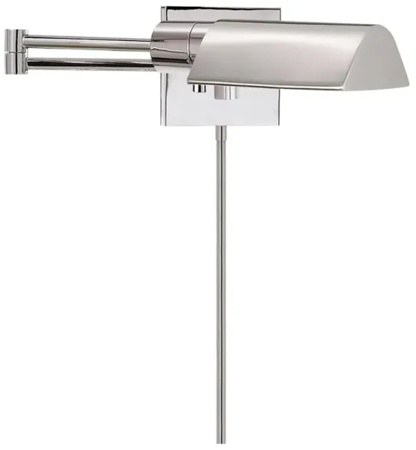Visual Comfort Studio Modern Polished Nickel Metal Swing Arm Shade Wall Sconce
