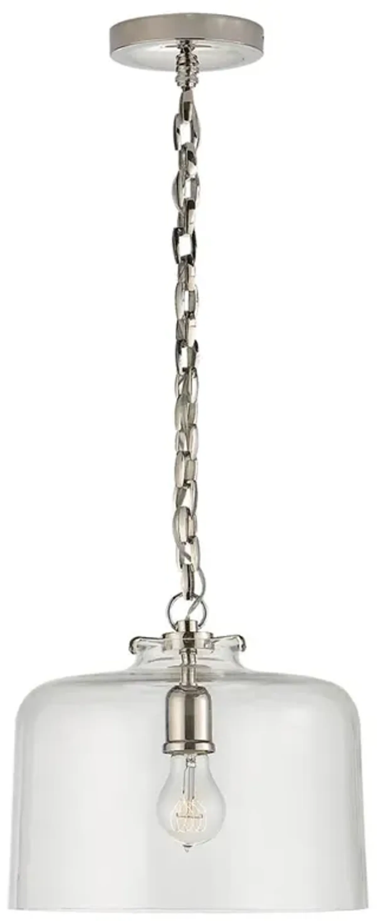 Visual Comfort Katie Modern Classic Polished Nickel Metal Glass Dome Pendant